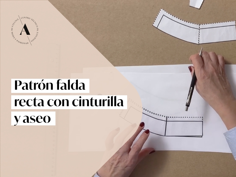 PATRÓN FALDA RECTA CON CINTURILLA Y ASEO