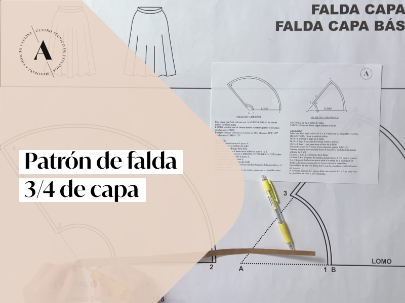 PATRÓN DE FALDA 3/4 DE CAPA