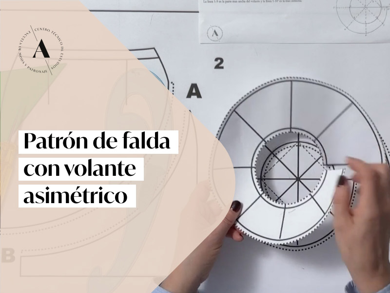 PATRÓN DE FALDA CON VOLANTE ASIMÉTRICO