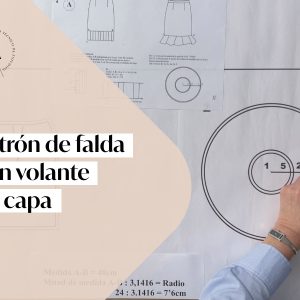PATRÓN DE FALDA CON VOLANTE EN CAPA
