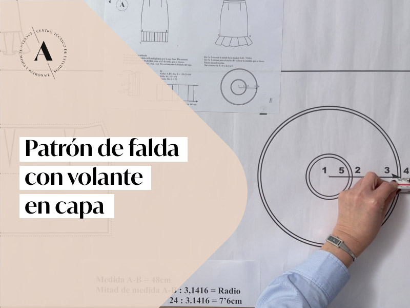 PATRÓN DE FALDA CON VOLANTE EN CAPA