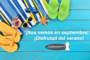 Beach scene with blue wood decking